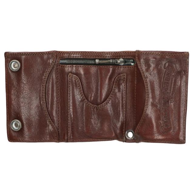 クロムハーツ 3FOLD 3フォールド クロスボタンレザーウォレット財布