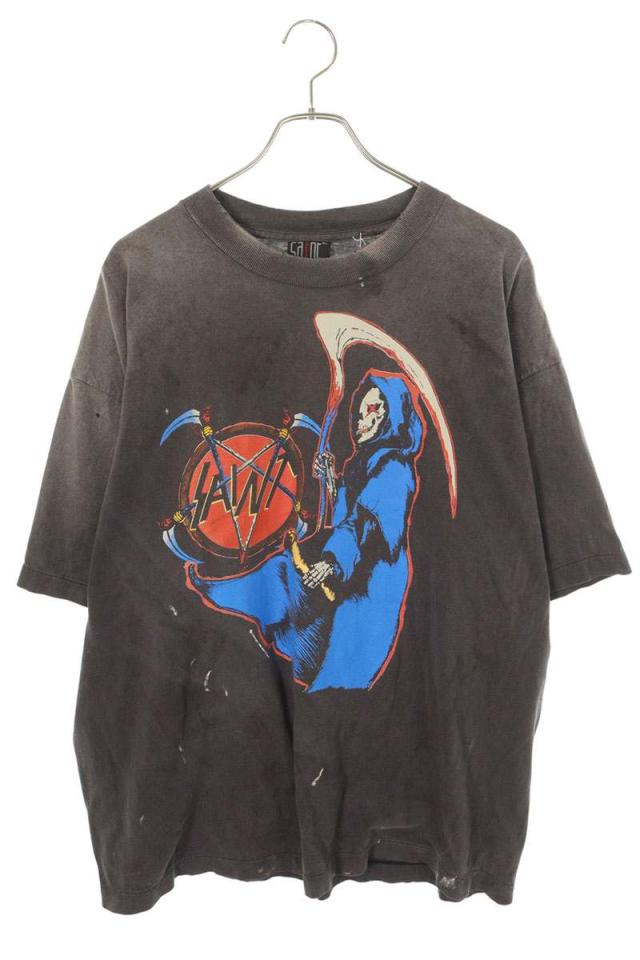 セントマイケル サイズ:XL  25AW  SM-HR1-0000-007 BIRTH AND DEATHグラフィックプリントTシャツ 中古 SB01