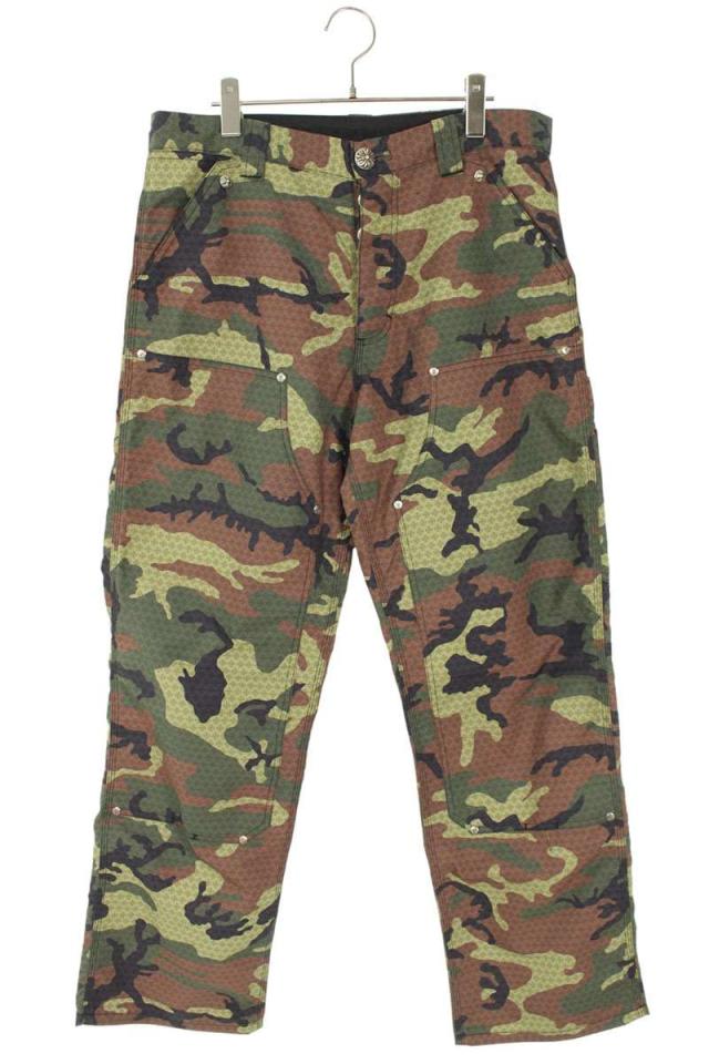 クロムハーツ サイズ:31インチ  CARPENTER DOUBLE KNEE 総柄カモカーペンターロングパンツ 中古 SJ02