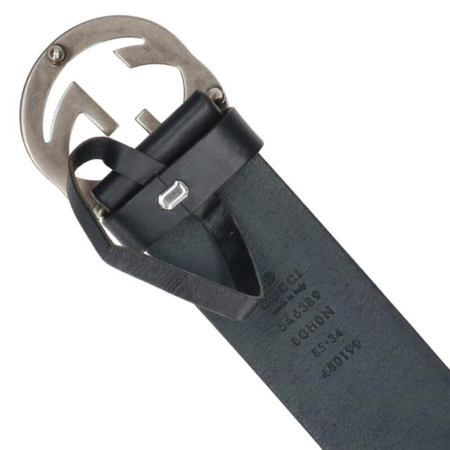 グッチ サイズ:85/34  546989 ロゴバックルレザーベルト 中古 BS99
