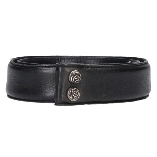 クロムハーツ サイズ:30  1.5 STRAP 1.5inchスクロールレーベルリベッツ レザーベルト 中古 OK15