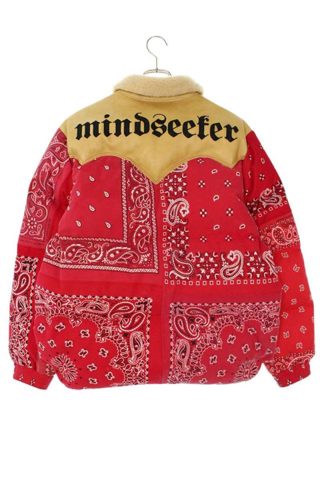 マインドシーカー  ロッキーマウンテン サイズ:46  Christy Down Jacket レザーヨーク切替バンダナ柄ダウンジャケット 中古 BS99 マインドシーカー ロッキーマウンテン サイズ:46 Christy Down Jacket