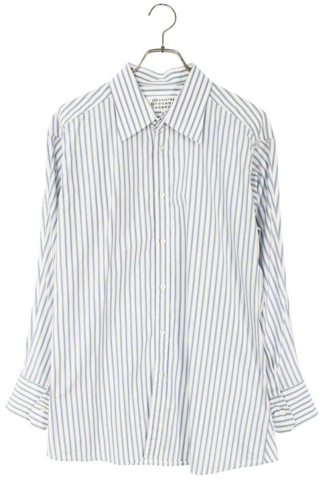 メゾンマルジェラ サイズ:46  S50DT0049 ストライプコットン長袖シャツ 中古 SB01