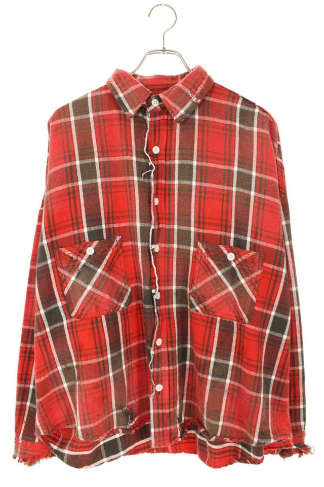 セントマイケル サイズ:M  24AW  SM-YS1-0000-025 ヴィンテージ加工フランネルチェック長袖シャツ 中古 OM10