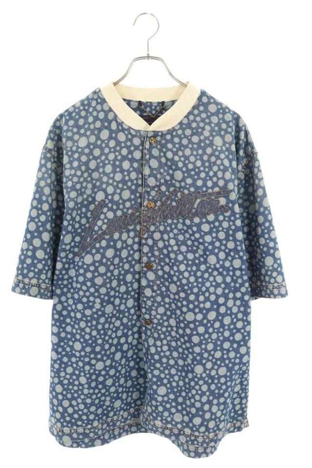 ルイヴィトン  草間彌生 サイズ:4L  23AW  RM232H YN4 HOS33W インフィニティドットデニム半袖シャツ 中古 BS99