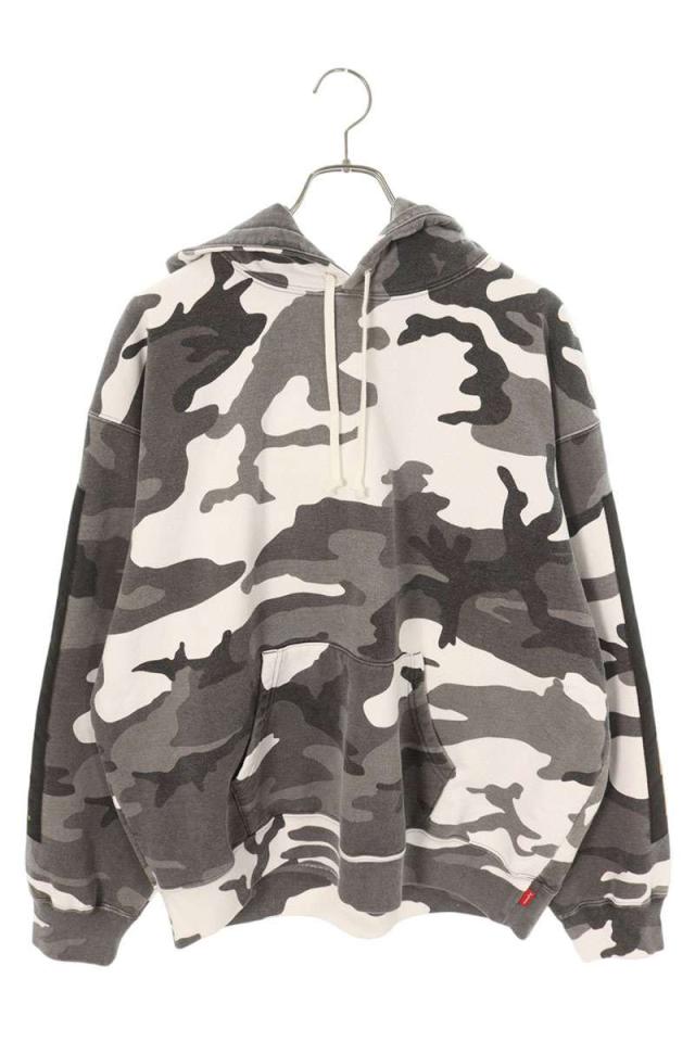 シュプリーム サイズ:L  25AW  Woven Patches Hooded Sweatshirt ウーブンパッチプルオーバーパーカー 中古 OM10