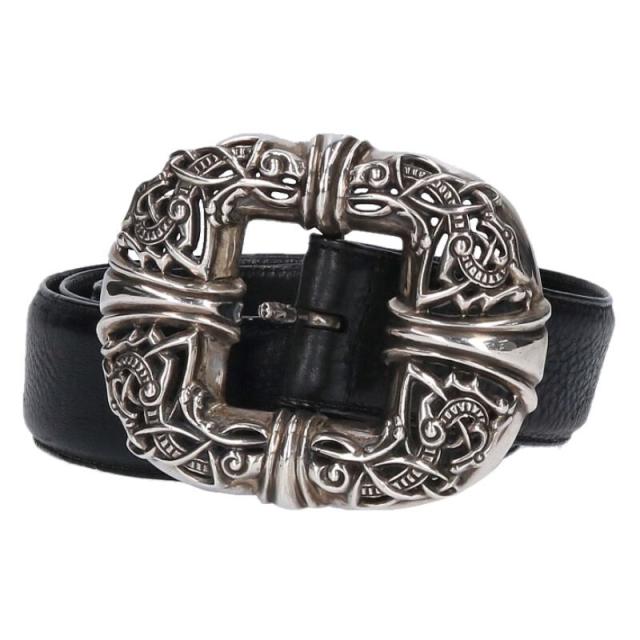 クロムハーツ   ケルテックセンターバー シルバーバックルレザーベルト 中古 SJ02