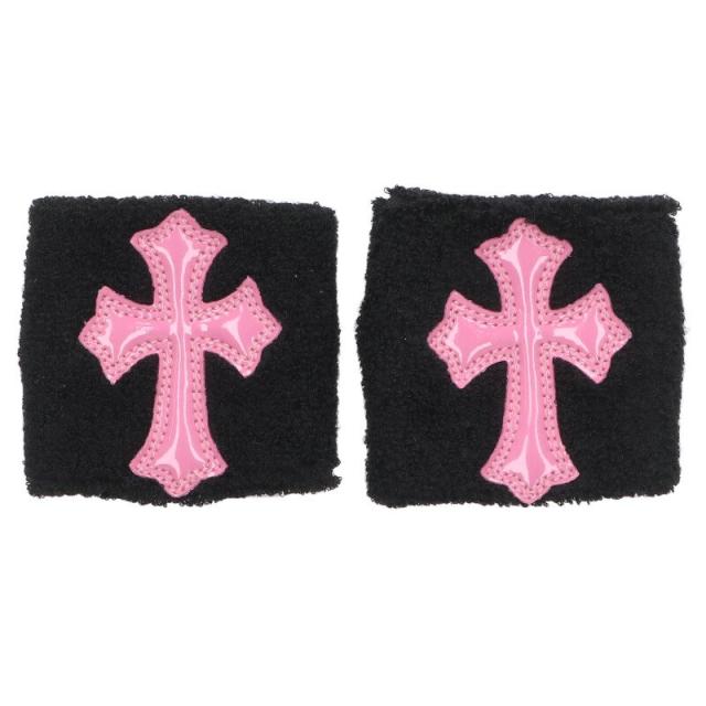 クロムハーツ SWEATBAND WRIST オンライン限定パテントクロスパッチリストバンド 中古 OM10