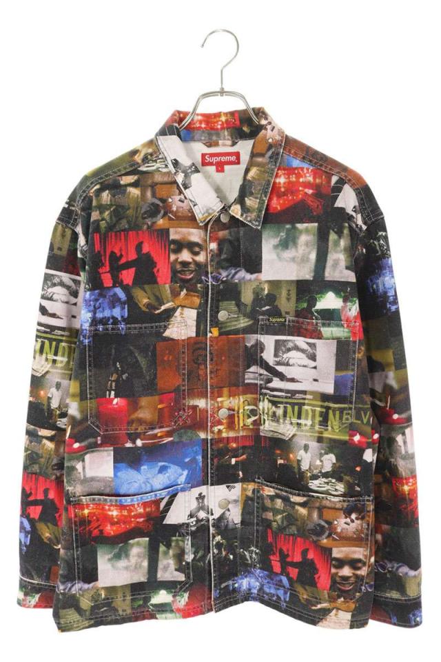 シュプリーム サイズ:L  Nas DMX Collage Denim Chore Coat コラージュ クロームデニムジャケット 中古 BS99