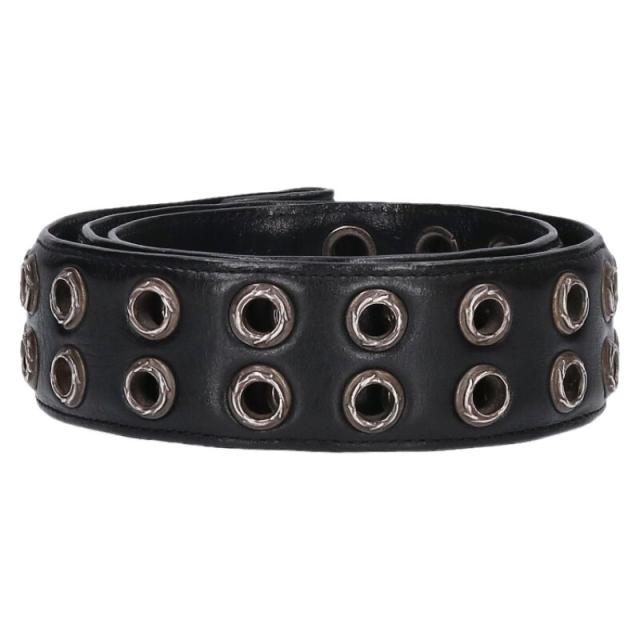 クロムハーツ サイズ:30  1.5 STRAP 1.5inch スクロールレーベルグロメットリベッツ レザーベルト 中古 SJ02