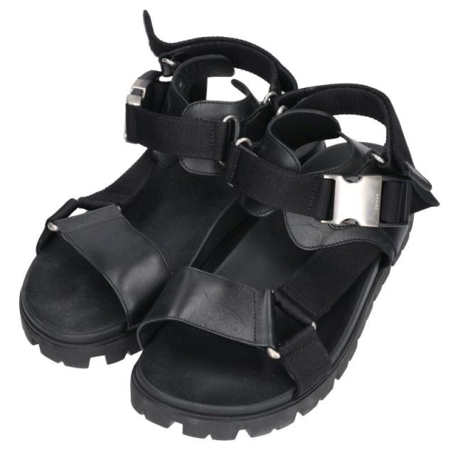 プラダ サイズ:8  2X3055 スポーティレザーナイロンテープサンダル 中古 SB01