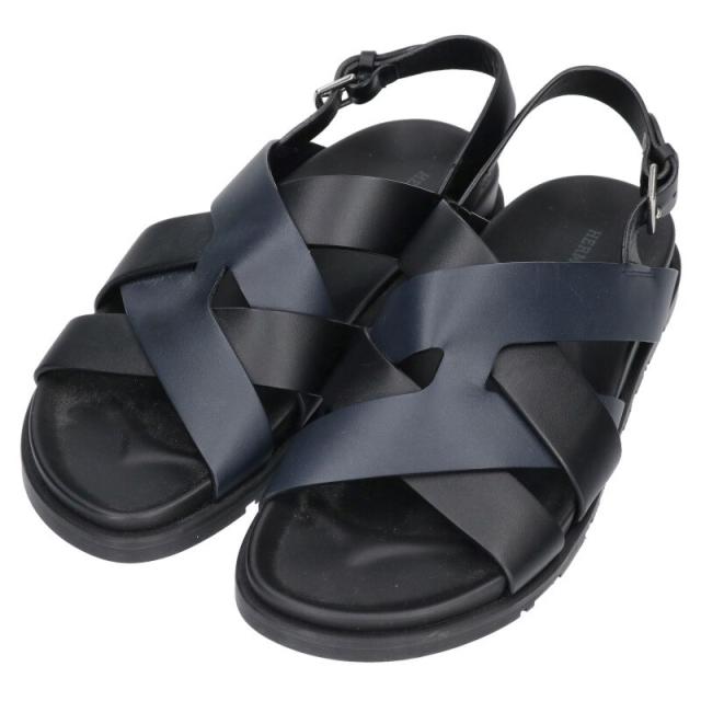 エルメス サイズ:41  ヘラクレス クロスストラップレザーサンダル 中古 SB01