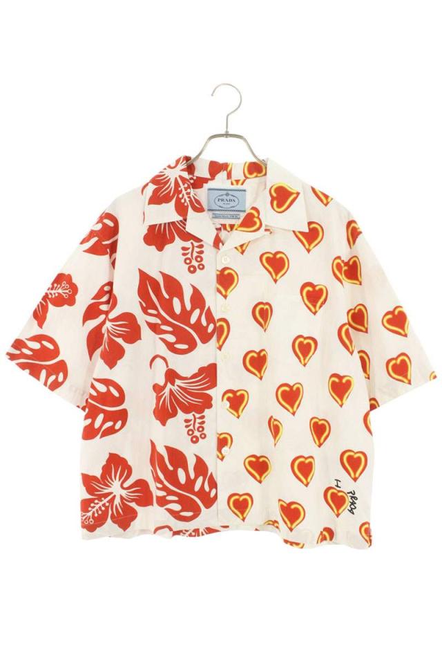 プラダ サイズ:XL  UCS319 総柄デザイン開襟半袖シャツ 中古 BS99
