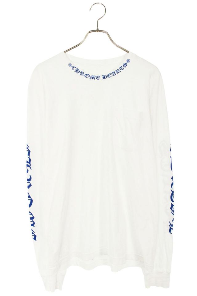 クロムハーツ サイズ:L  CH L S  1 ネックロゴ袖プリント長袖カットソー 中古 OK15