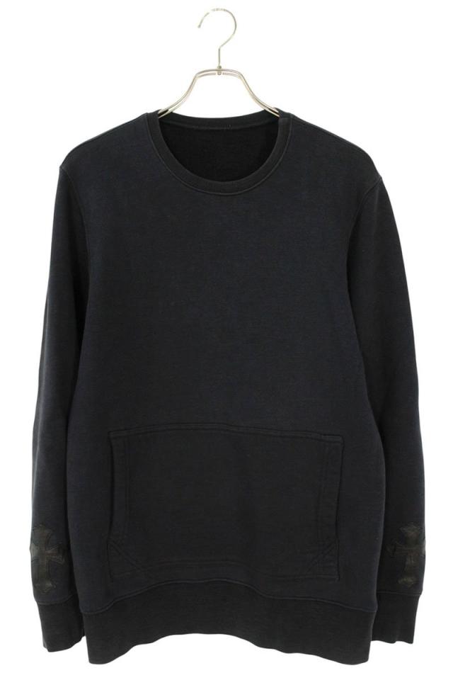 クロムハーツ サイズ:SM（JVP)  SWTSHRT PLVR 袖クロスパッチ付きスウェット 中古 SS07