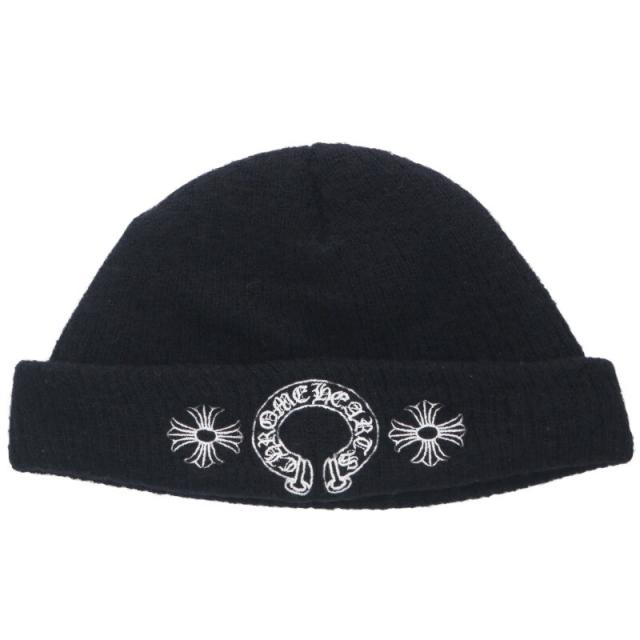 クロムハーツ   WOOL WATCH CAP ウールワッチキャップ CHプラスホースシューステッチビーニーニットキャップ 中古 SJ02