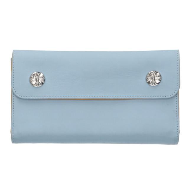 クロムハーツ WAVE CROSS BALL ウェーブ クロスボールボタンレザーウォレット財布 中古 SS07