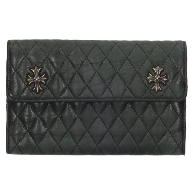 クロムハーツ   WAVE4 QLT 3SNP #4ウェーブキルティングレザーウォレット財布 中古 OK15