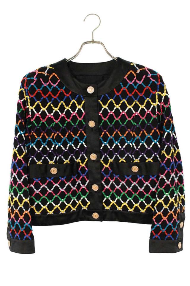 シャネル サイズ:42  P72503V64213 ココマークボタンノーカラージャケット 中古 SB01