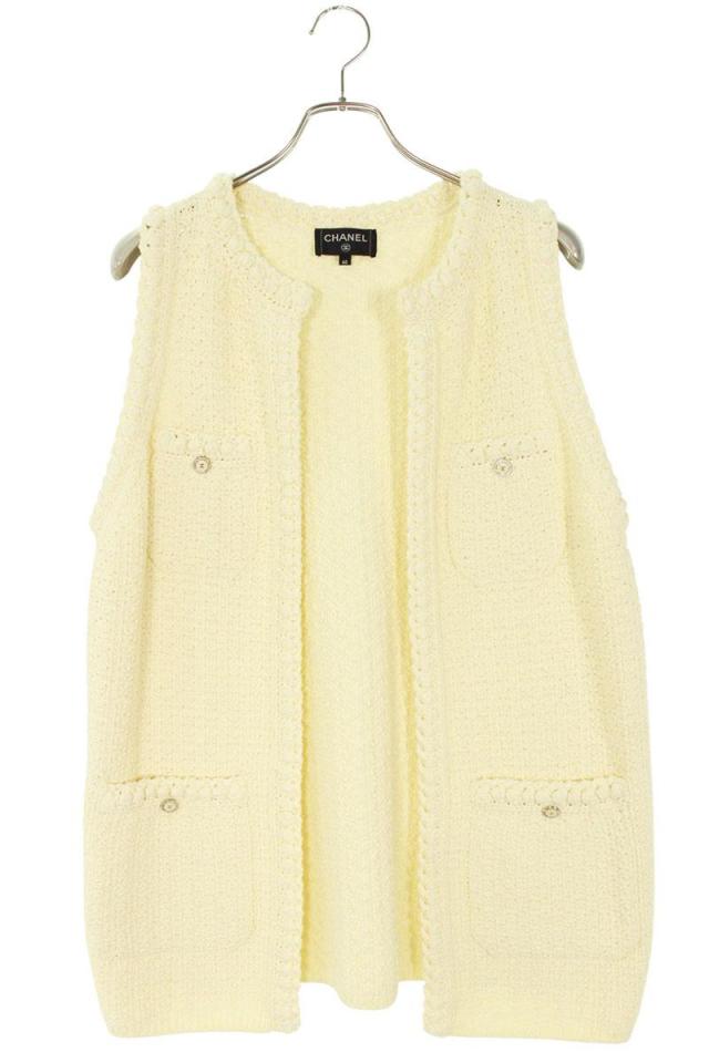 シャネル サイズ:40  P72795K10459 ココマークボタンノースリーブロングベスト 中古 SB01