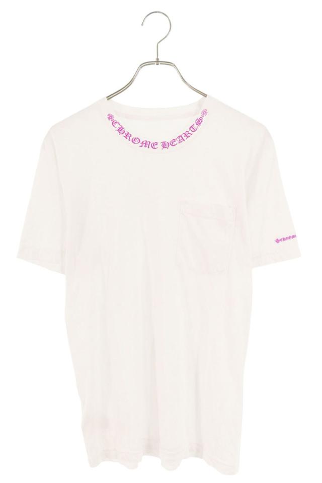 クロムハーツ サイズ:M  CH T-SHRT 1 ネックロゴプリントTシャツ 中古 OK15 クロムハーツ サイズ:M CH T-SHRT 1 ネックロゴプリントTシャツ 中古 OK15