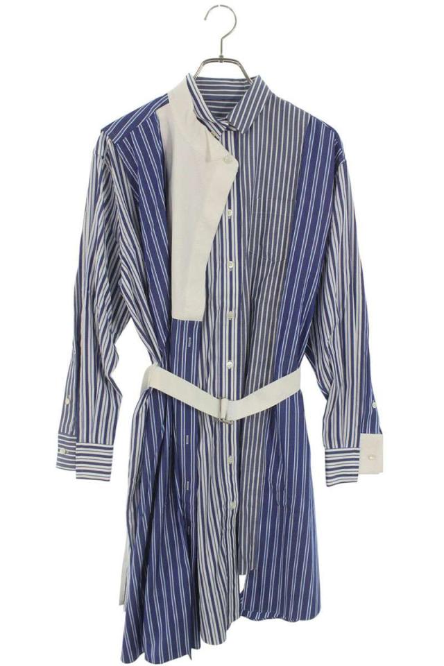 サカイ サイズ:1  18-04140 アシンメトリーストライプシャツワンピース 中古 BS99
