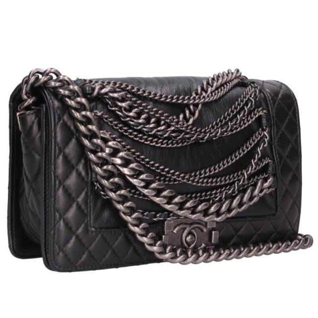 シャネル サイズ:25  ボーイシャネル25 ラムスキンチェーンショルダーバッグ 中古 GZ14