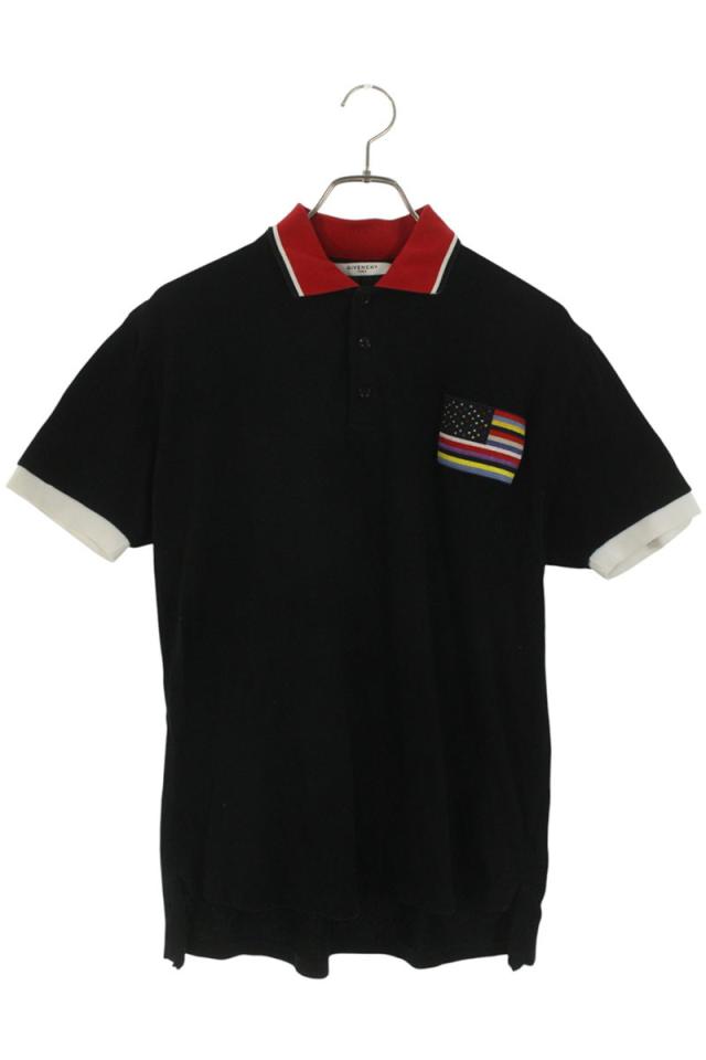 ジバンシィ サイズ:S  14A 6715 406 フラッグワッペン半袖ポロシャツ 中古 BS99