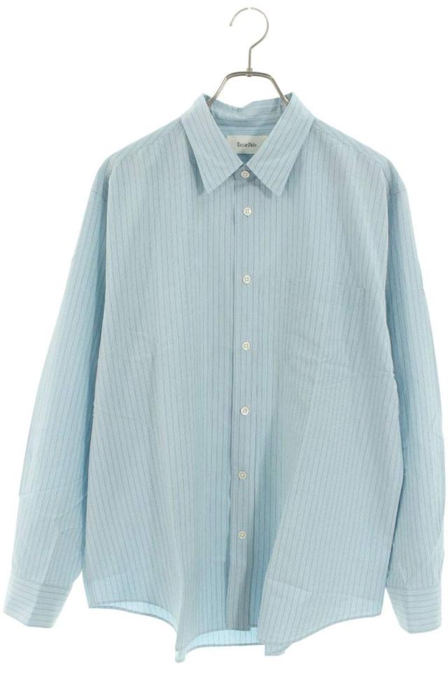 アーニーパロ サイズ:46  EP07SH02 シルクコットンストライプ長袖シャツ 中古 BS99