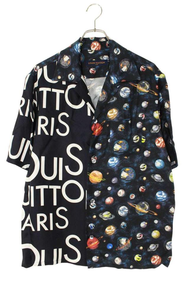 ルイヴィトン サイズ:L  19SS  RM191M JHQ HGS10W ロゴギャラクシーシルク半袖シャツ 中古 OM10
