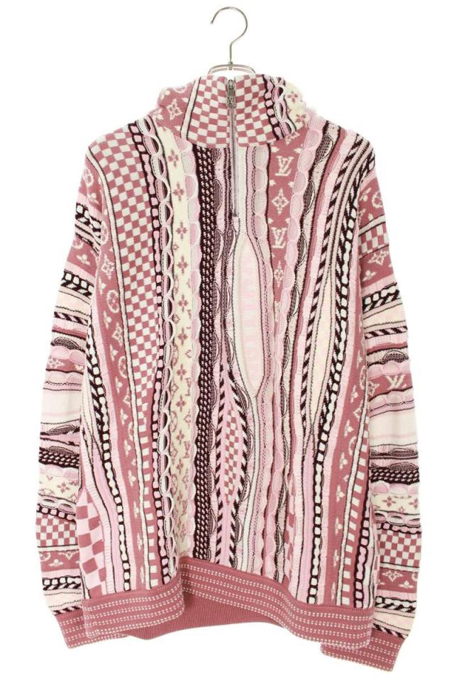 ルイヴィトン サイズ:XL  25AW  RM252M SCW HTN64W マルチ総柄ハーフジップニット 中古 SB01