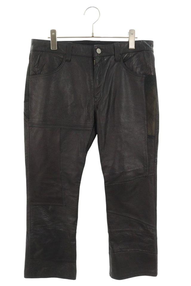 チルドレンオブザディスコーダンス サイズ:2  COTDNYPT-327 パッチワークレザーロングパンツ 中古 BS99