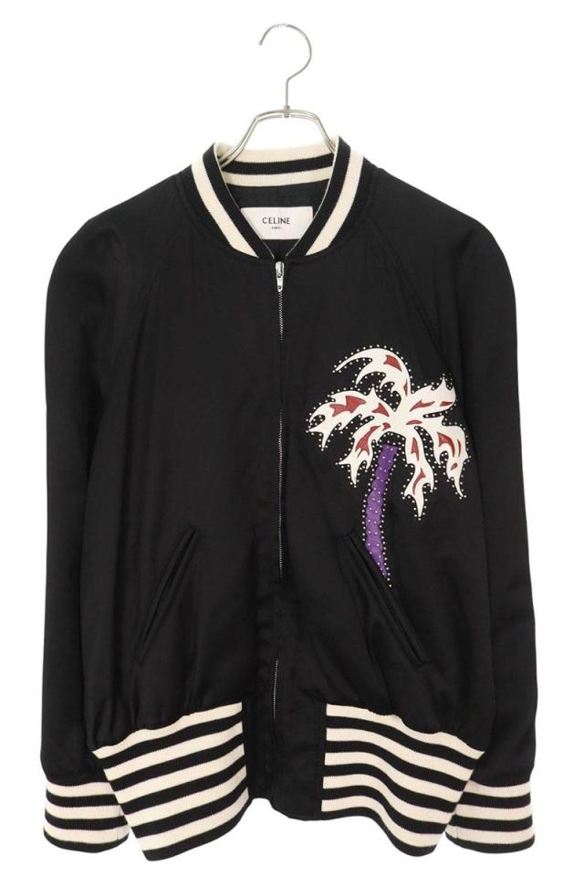 セリーヌ サイズ:44  22SS  2V57H851C パームツリーエンブロイダリーテディブルゾン 中古 SB01