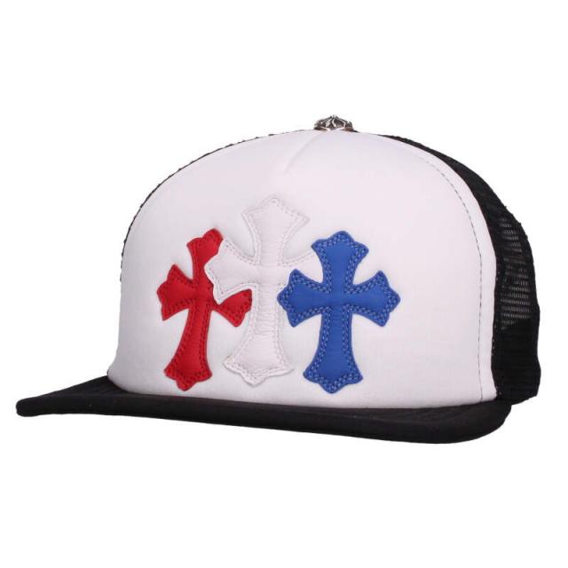 クロムハーツ   TRUCKER CAP トリプルクロス刺繍付きメッシュ帽子 中古 SJ02