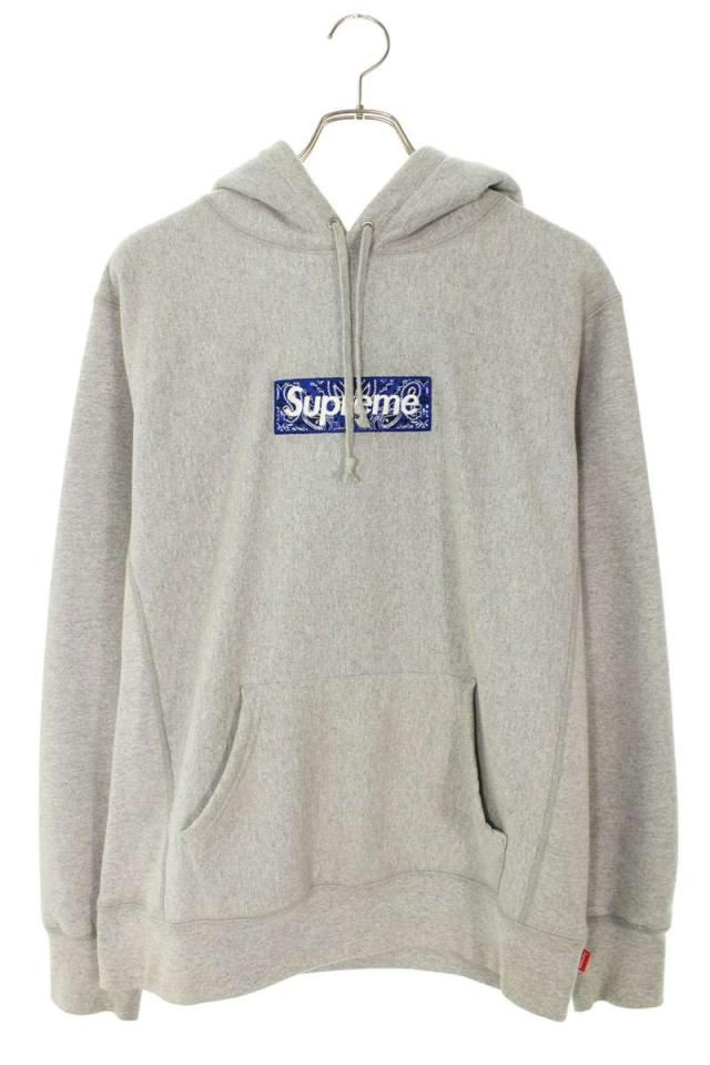 シュプリーム サイズ:M  19AW  Bandana Box Logo Hooded Sweatshirt バンダナボックスロゴプルオーバーパーカー 中古 BS99