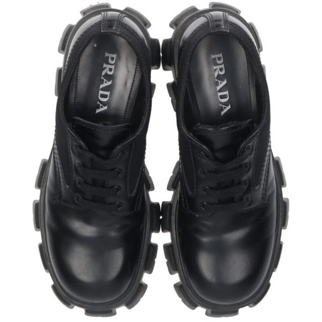 プラダ サイズ:7 2EE342 Re-nylonレースアップダービーレザーシューズ
