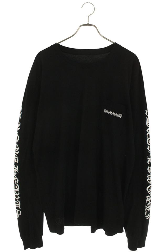 クロムハーツ サイズ:XL  CH L S  1 袖英字プリント長袖カットソー 中古 SJ02