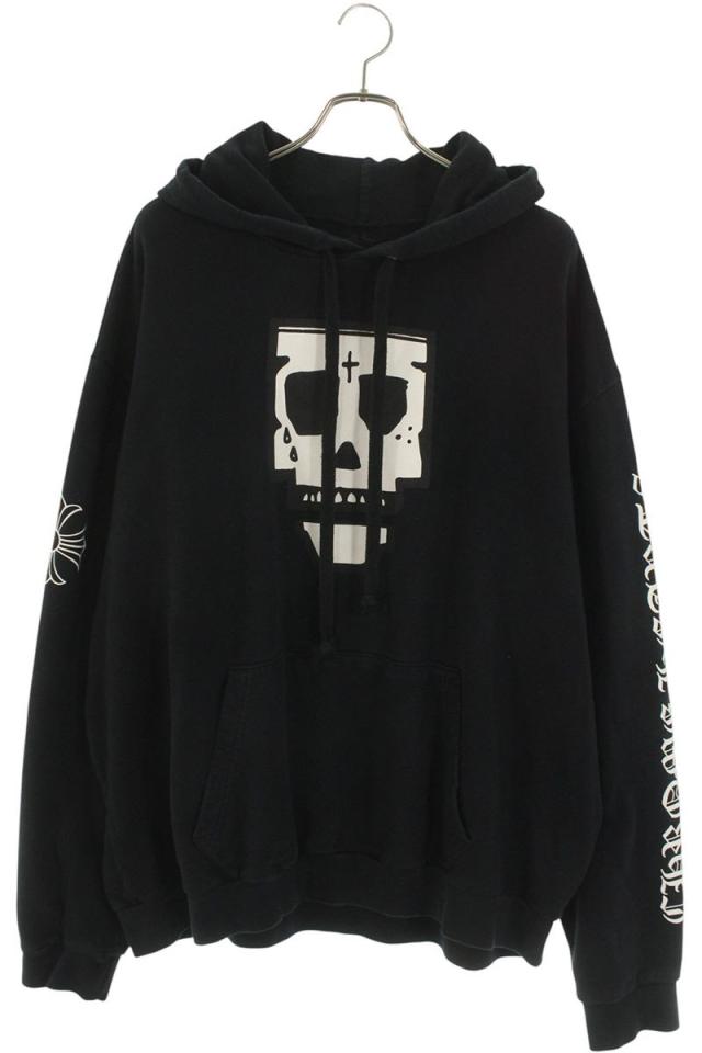 クロムハーツ  パープルハウス サイズ:XXXL  MONKPUNK HD PLVR ×PURPLEHAUSロゴプリントプルオーバーパーカー 中古 SJ02