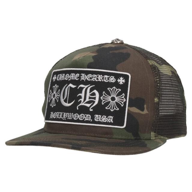 クロムハーツ サイズ:ONE SIZE  TRUCKER CAP CHパッチクロスボール付メッシュ帽子 中古 SJ02