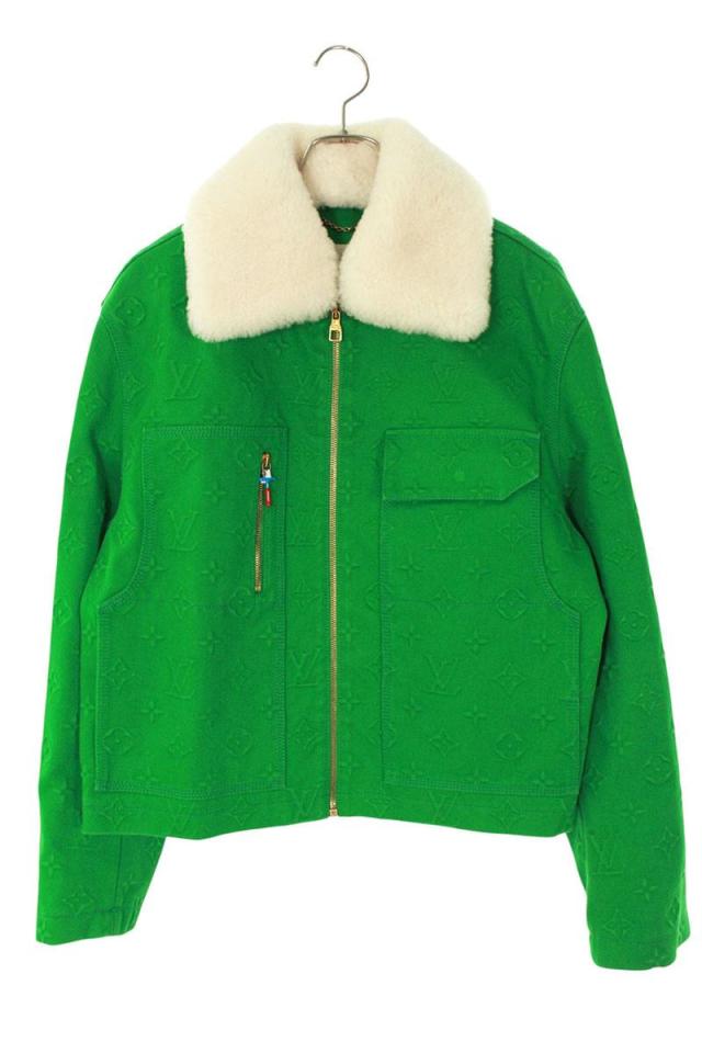 ルイヴィトン サイズ:46  21AW  RM212 G98 HLA60W エンボスモノグラムシャーリングカラーワークウェアブルゾン 中古 SB01