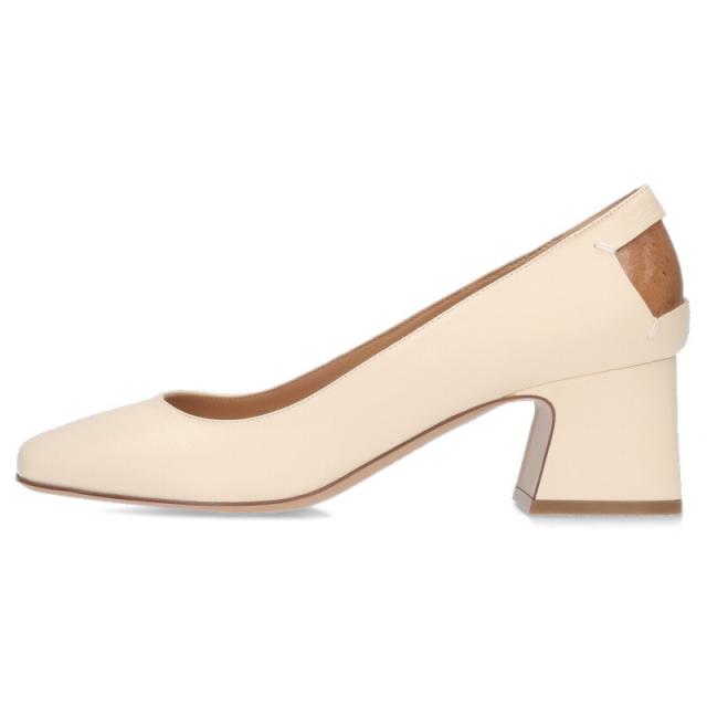 メゾンマルジェラ サイズ:38.5 レザーヒールパンプス 中古 BS99