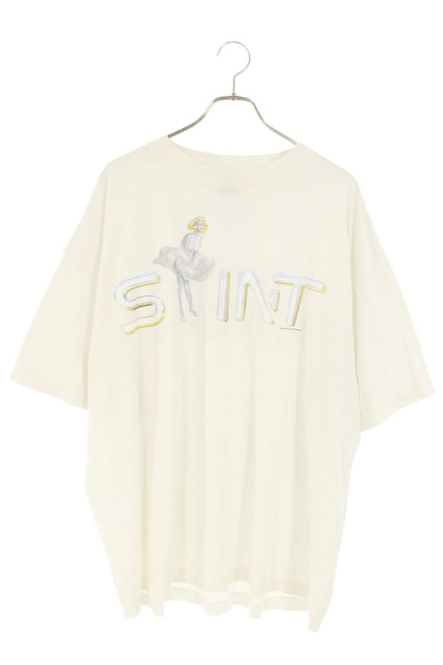 セントマイケル サイズ:XXL  SM-HR1-0000-C79 SORAYAMAプリントヴィンテージ加工Tシャツ 中古 SB01