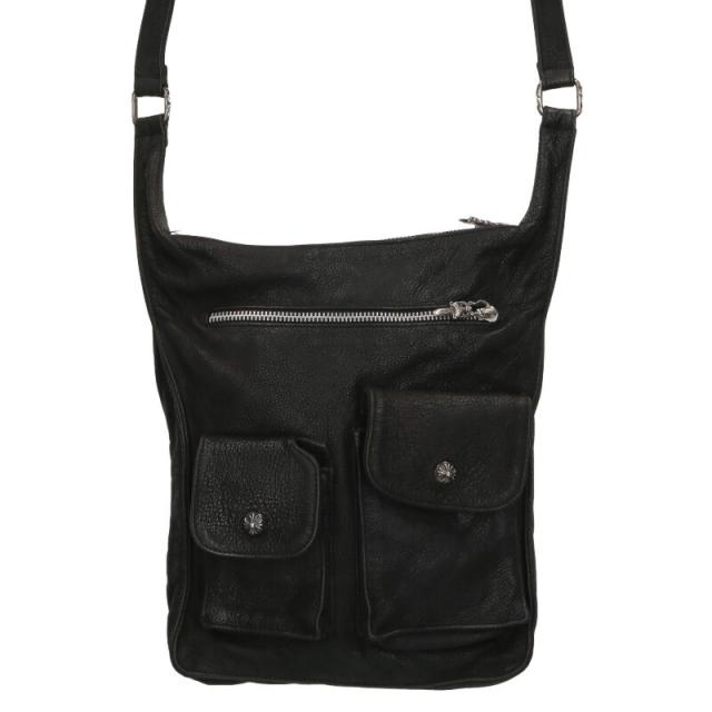 クロムハーツ   F-SLINGER Fスリンガー フラップボタンデストロイレザーショルダーバッグ 中古 OK15