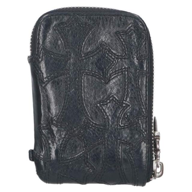 クロムハーツ   ONE TRILLION DOLLARS ワントリリオン セメタリークロスパッチダガージップレザーケース財布 中古 OS06