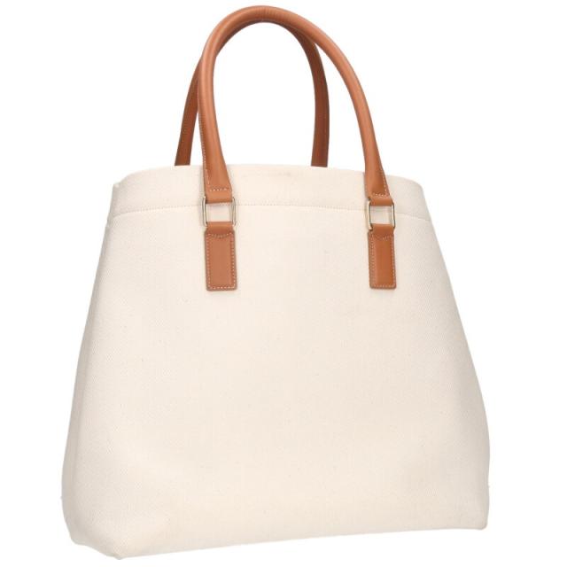 セリーヌ   ホリゾンタルカバ ロゴプリントキャンバスハンドバッグ 中古 OM10 セリーヌ ホリゾンタルカバ ロゴプリントキャンバスハンドバッグ 中古 OM10