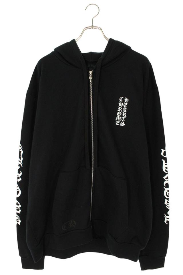 クロムハーツ サイズ:XL  SWTSHRT HD ZIP アームロゴプリントジップアップパーカー 中古 OK15