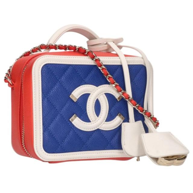 シャネル A93342 CCフィリグリー ココマークキャビアスキンバニティチェーンショルダーバッグ 中古 SB01