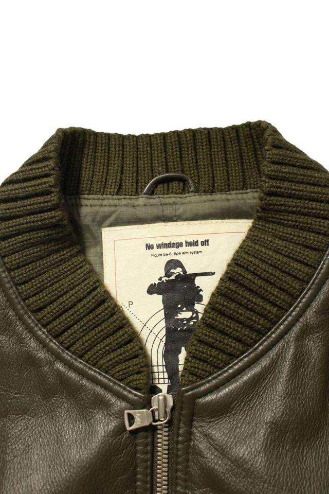 アベイシングエイプ サイズ:M レザーボンバージャケットブルゾン 中古 BS99