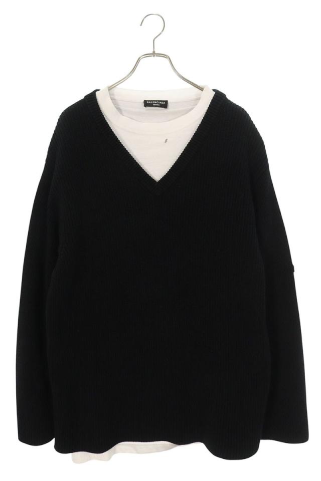 バレンシアガ サイズ:2  678555 T3218 Tシャツレイヤードニット 中古 BS99
