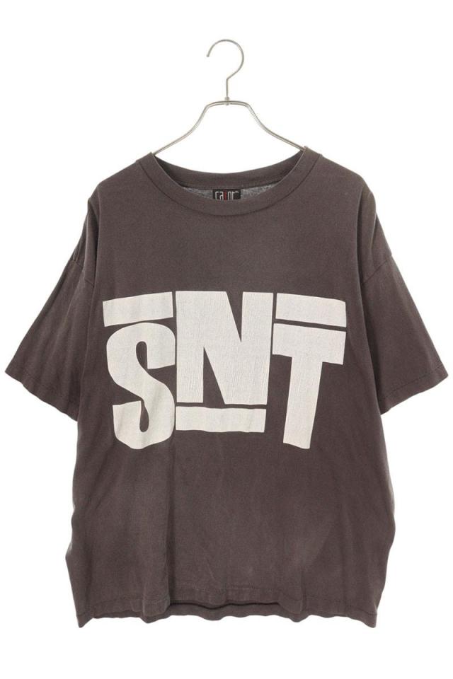 セントマイケル サイズ:XL  SM-S22-0000-019 ヴィンテージ加工ロゴプリントTシャツ 中古 FK04